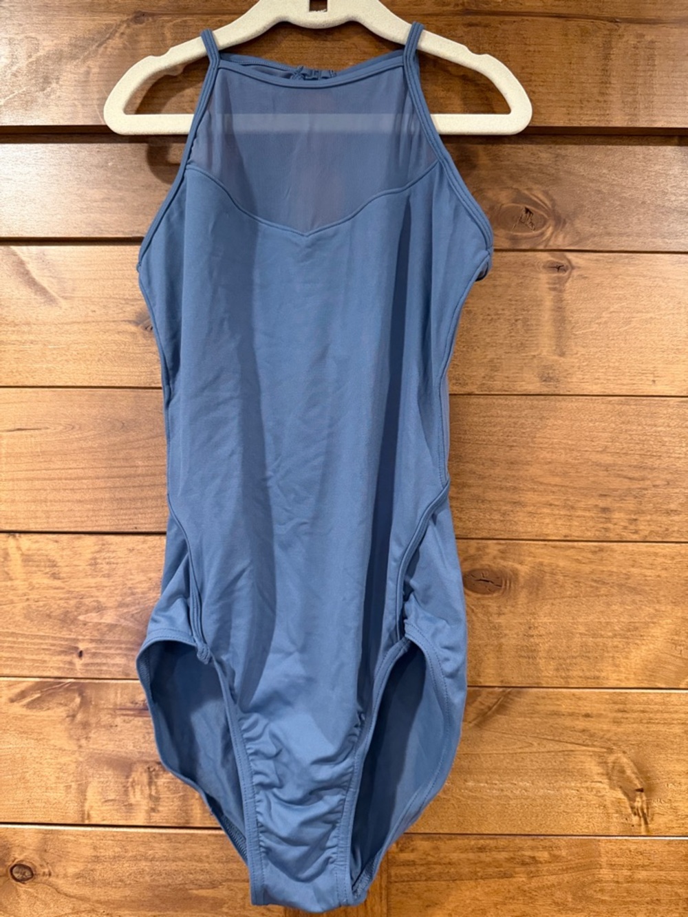 Bloch Dusty Blue Leotard with Embroidered Mesh Back - size XS - worn once!